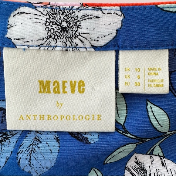 Maeve button  down shirt with v-neck, long sleeves & tie at waist, floral print - Picture 11 of 13